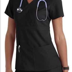 Grey’s Anatomy 3 Pocket Mock Wrap Scrub Top